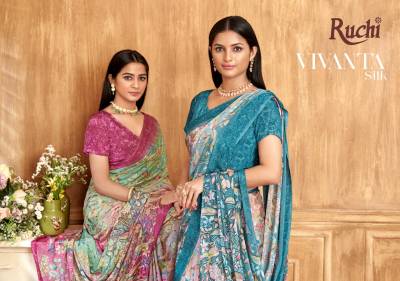 RUCHI VIVANTA SILK VOL-39 38201-A TO 38203-D DESIGNER SILK SAREE WHOLESALER IN INDIA